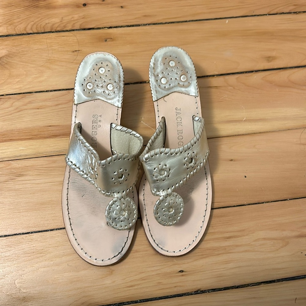 Jack rogers heeled sandals, light gold